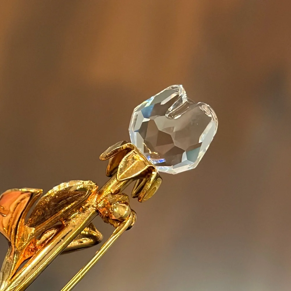 Swarovski Crystal Memories Mini Rose Brooch Pin 1.75